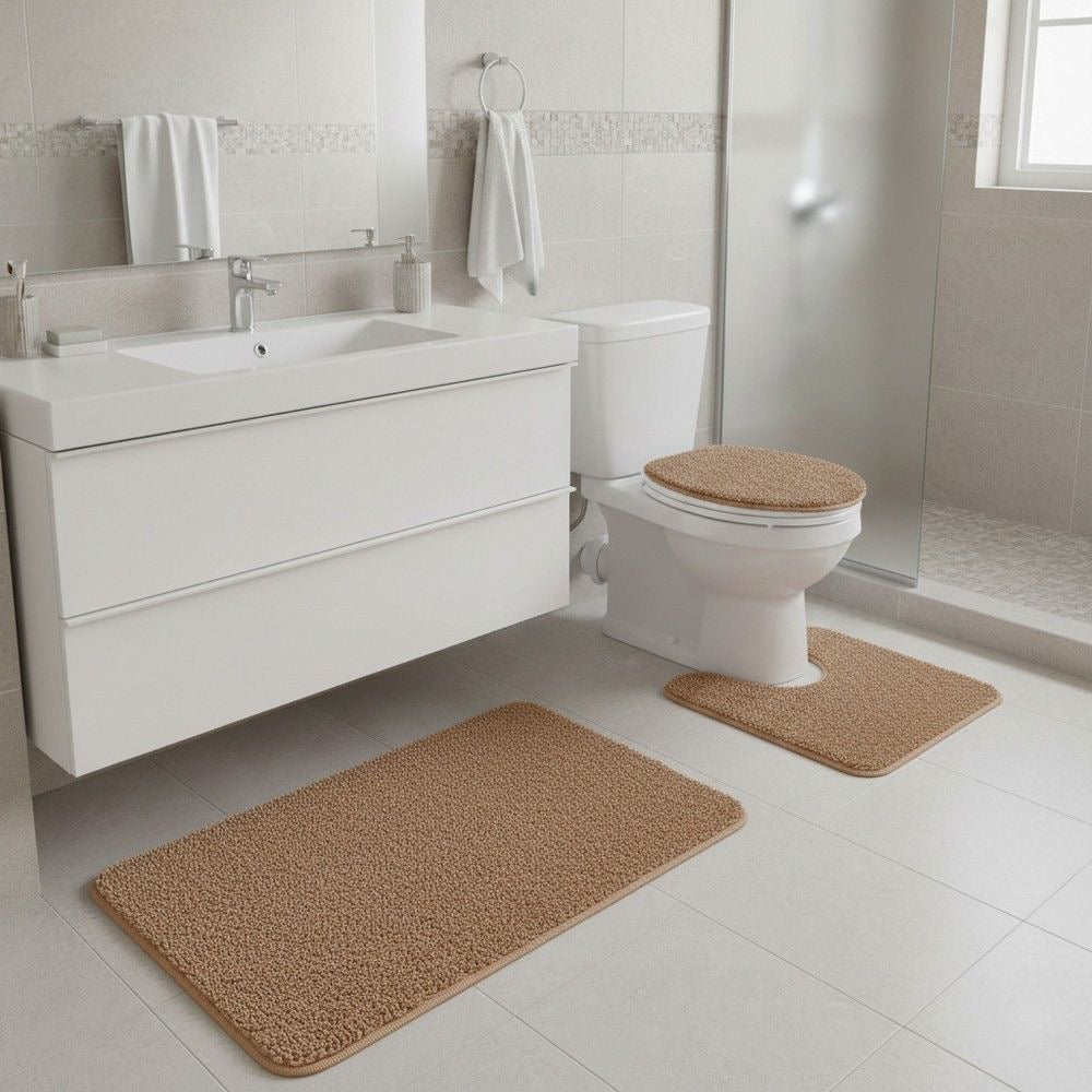 Set de Alfombra de Baño de 3 Piezas – Oasis Relajante