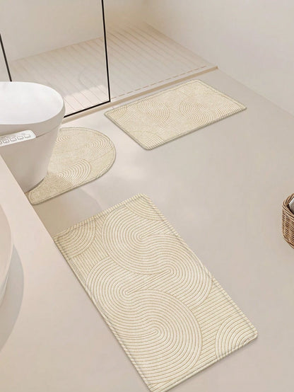 Set de Alfombra de Baño de 3 Piezas – Oasis Relajante